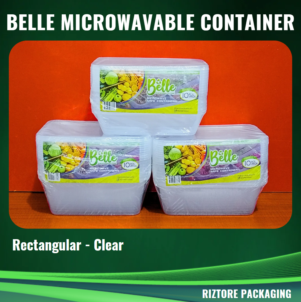 BELLE Microwavable Container Clear Series 10pcs/pack