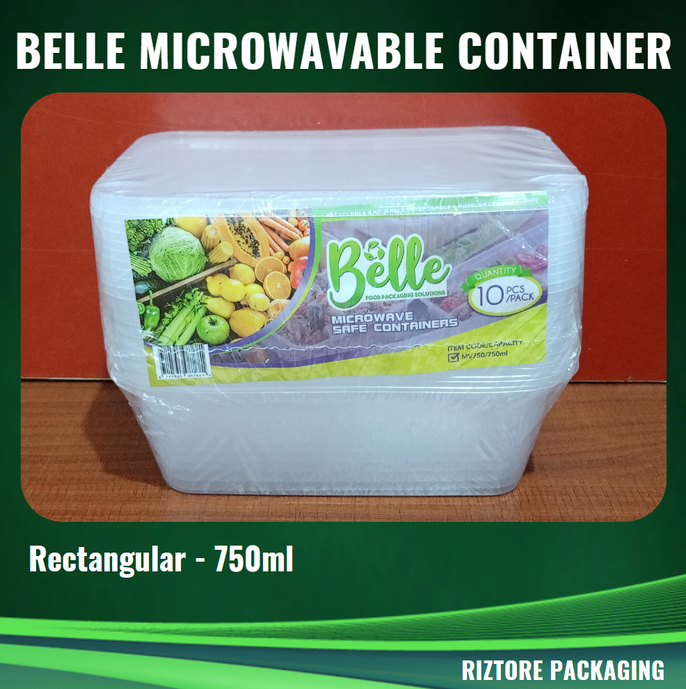 BELLE Microwavable Container Clear Series 10pcs/pack