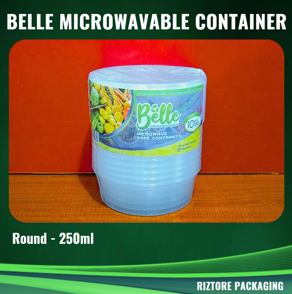 BELLE Microwavable Container Clear Series 10pcs/pack