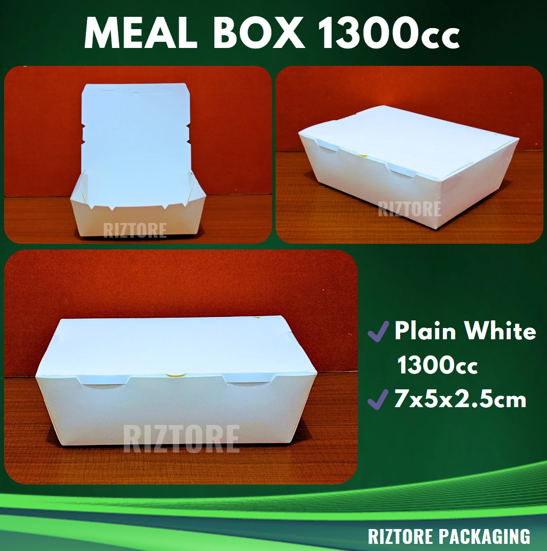 Meal Box White 750cc, 1300cc and 1500cc