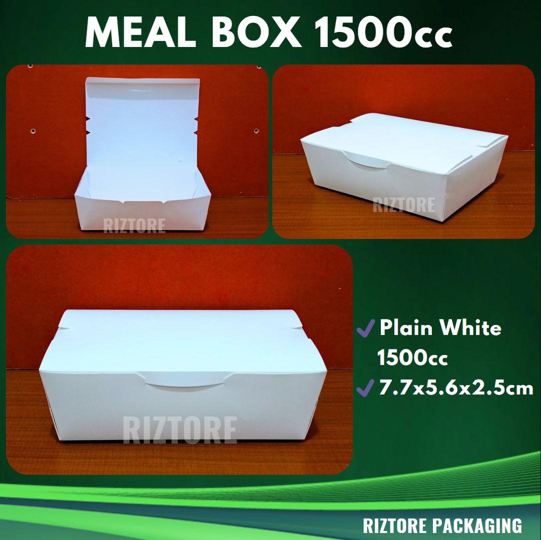 Meal Box White 750cc, 1300cc and 1500cc