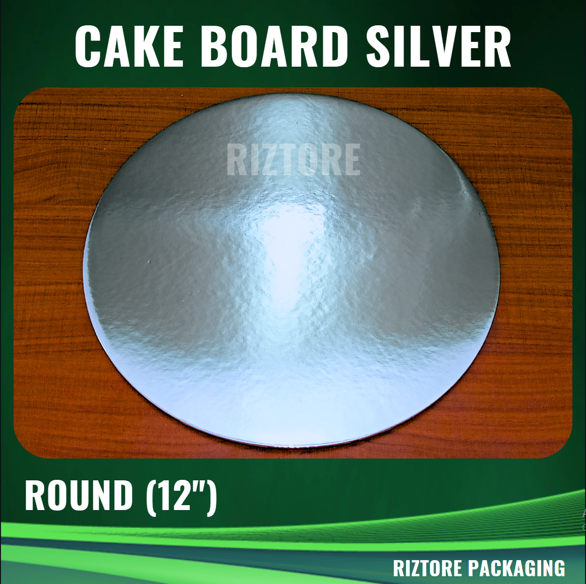 Round Silver Cake Board