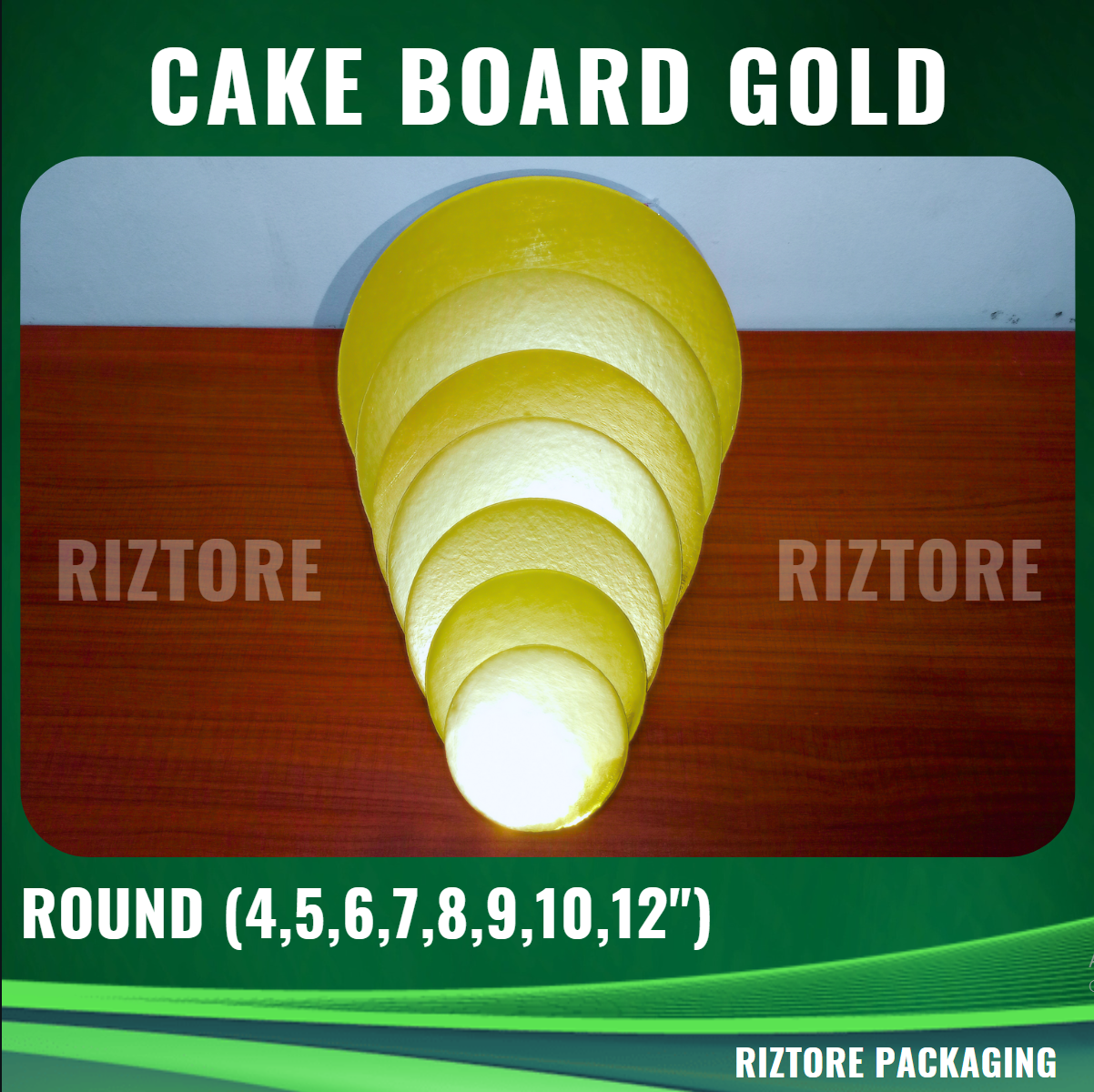 Round Gold Cake Board