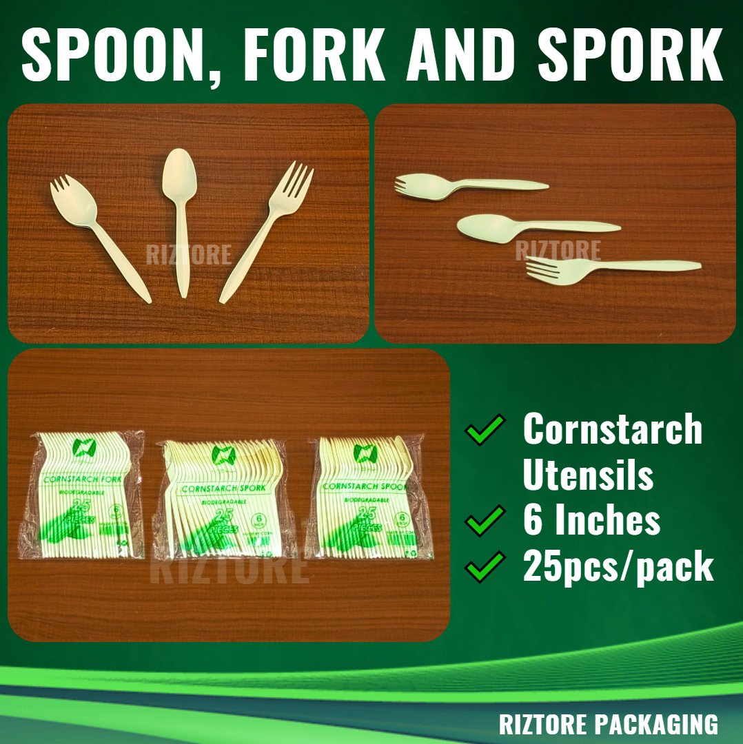 Biodegradable Utensils Spoon/Fork/SPork (Cornstarch)