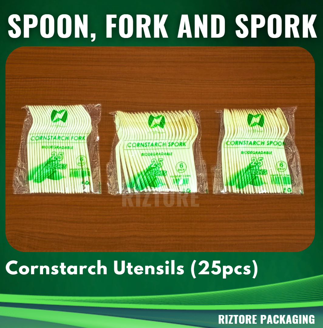 Biodegradable Utensils Spoon/Fork/SPork (Cornstarch)