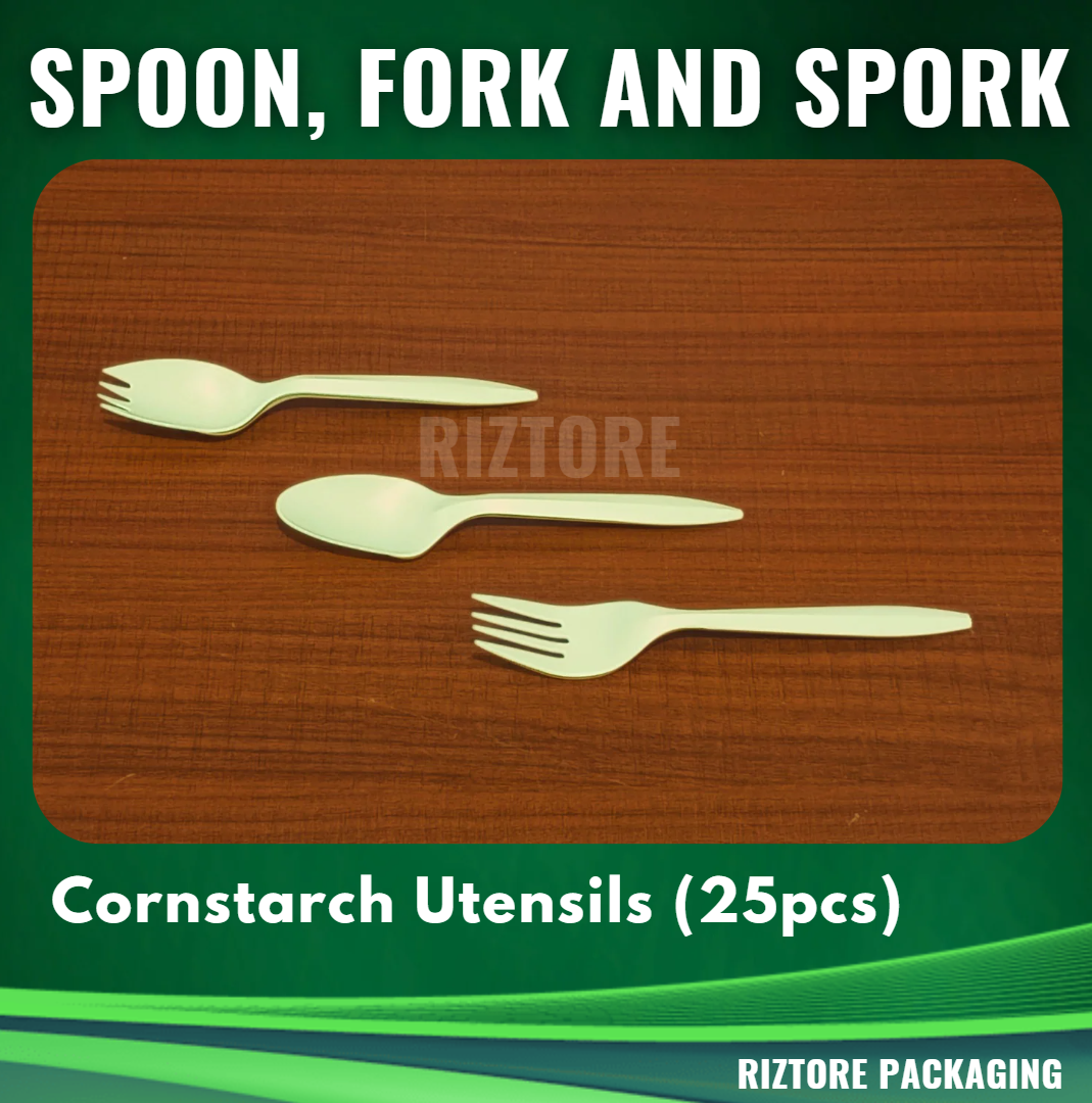 Biodegradable Utensils Spoon/Fork/SPork (Cornstarch)