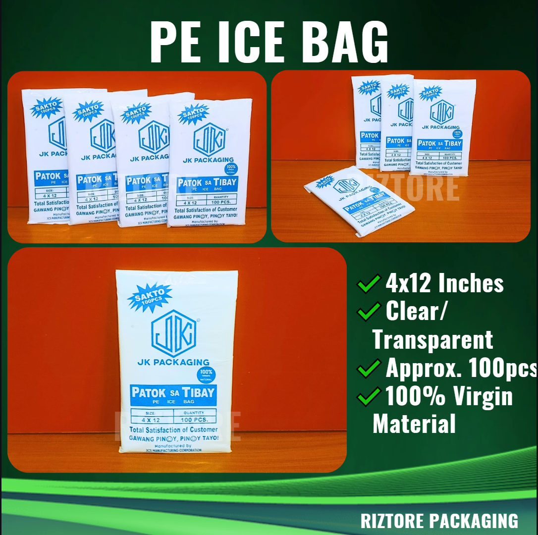Ice Bag Plastic 4x12"