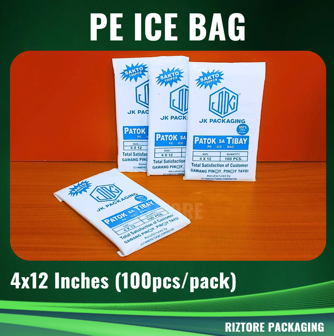 Ice Bag Plastic 4x12"