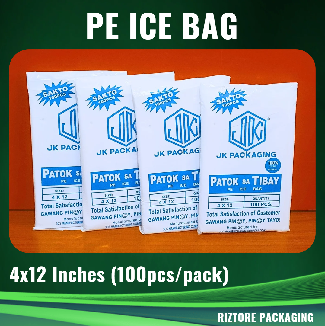 Ice Bag Plastic 4x12"