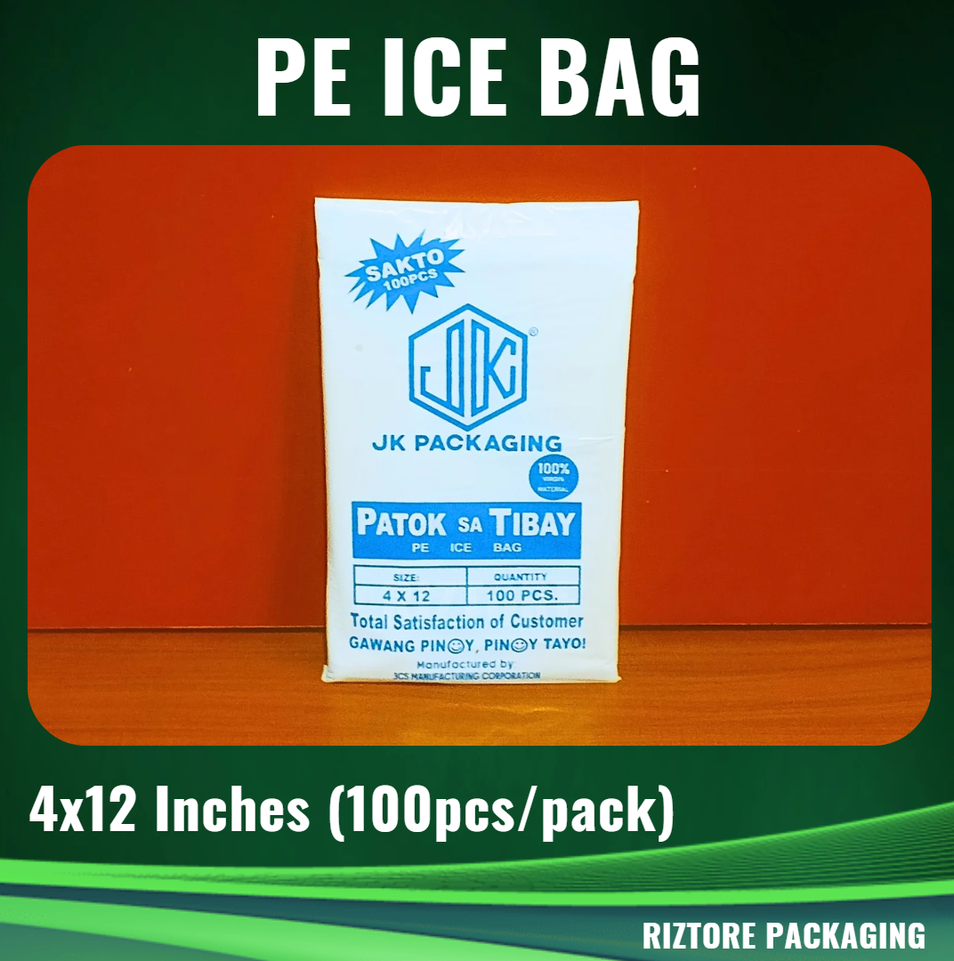 Ice Bag Plastic 4x12"