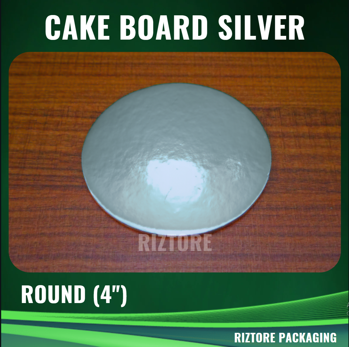 Round Silver Cake Board