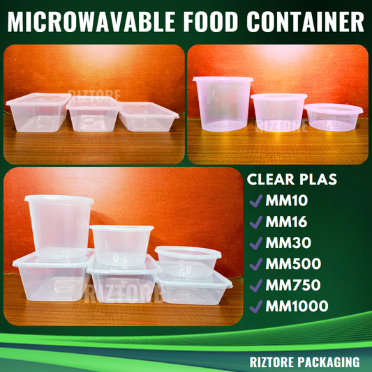 CLEAR PLAS RE/RO Microwavable Containers 10pcs/pack