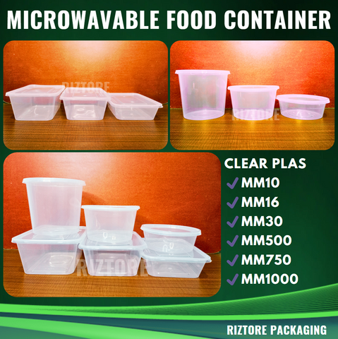 CLEAR PLAS RE/RO Microwavable Containers
