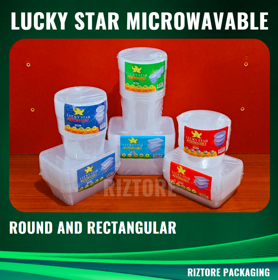 Lucky Star Microwavable Containers Clear 10pcs/pack