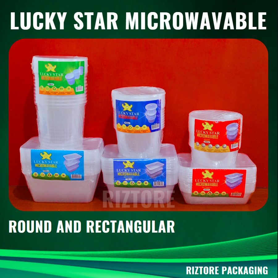 Lucky Star Microwavable Containers Clear 10pcs/pack