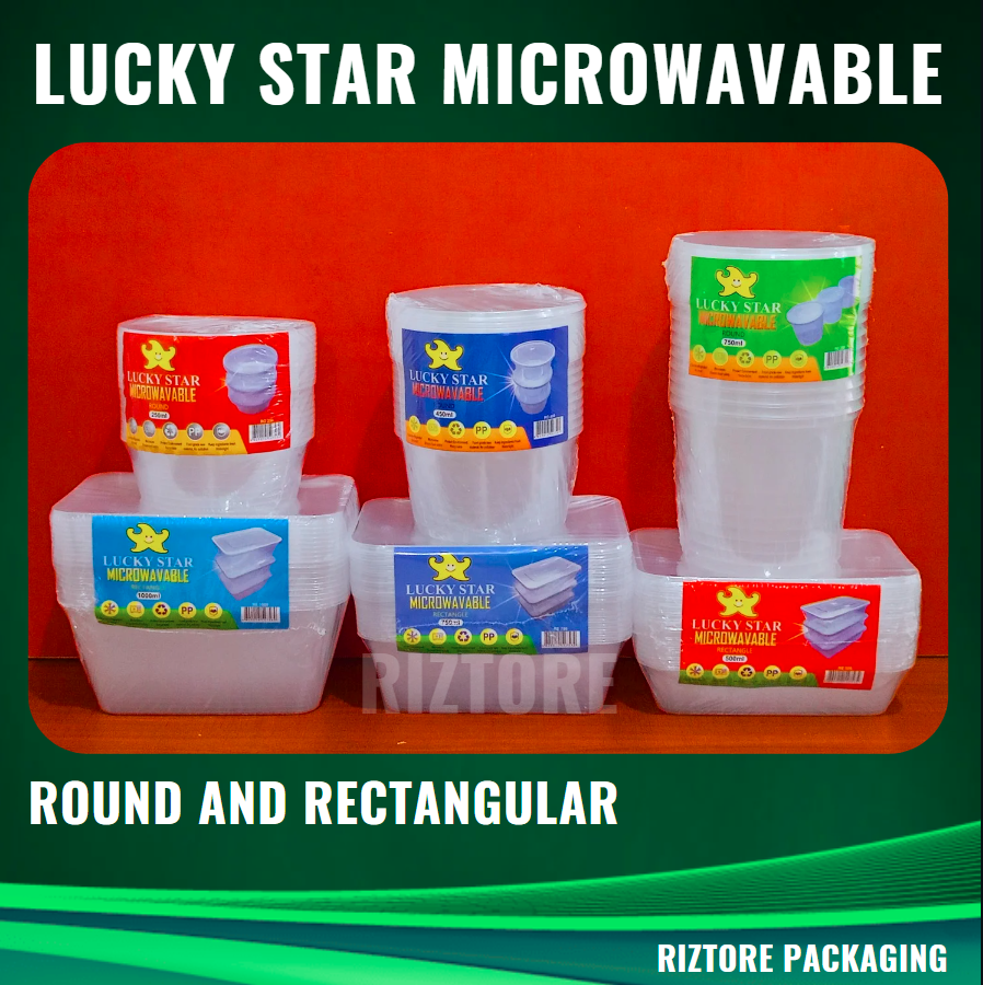 Lucky Star Microwavable Containers Clear 10pcs/pack