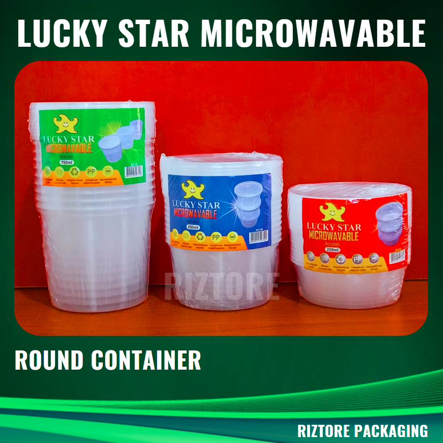 Lucky Star Microwavable Containers Clear 10pcs/pack