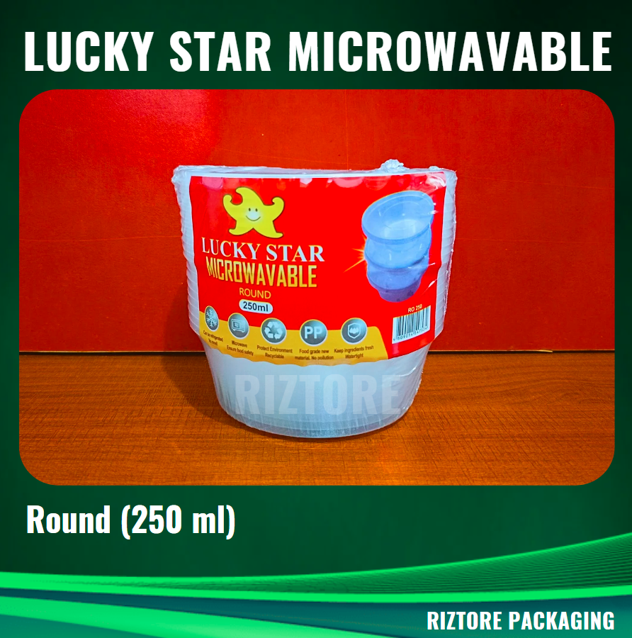 Lucky Star Microwavable Containers Clear 10pcs/pack