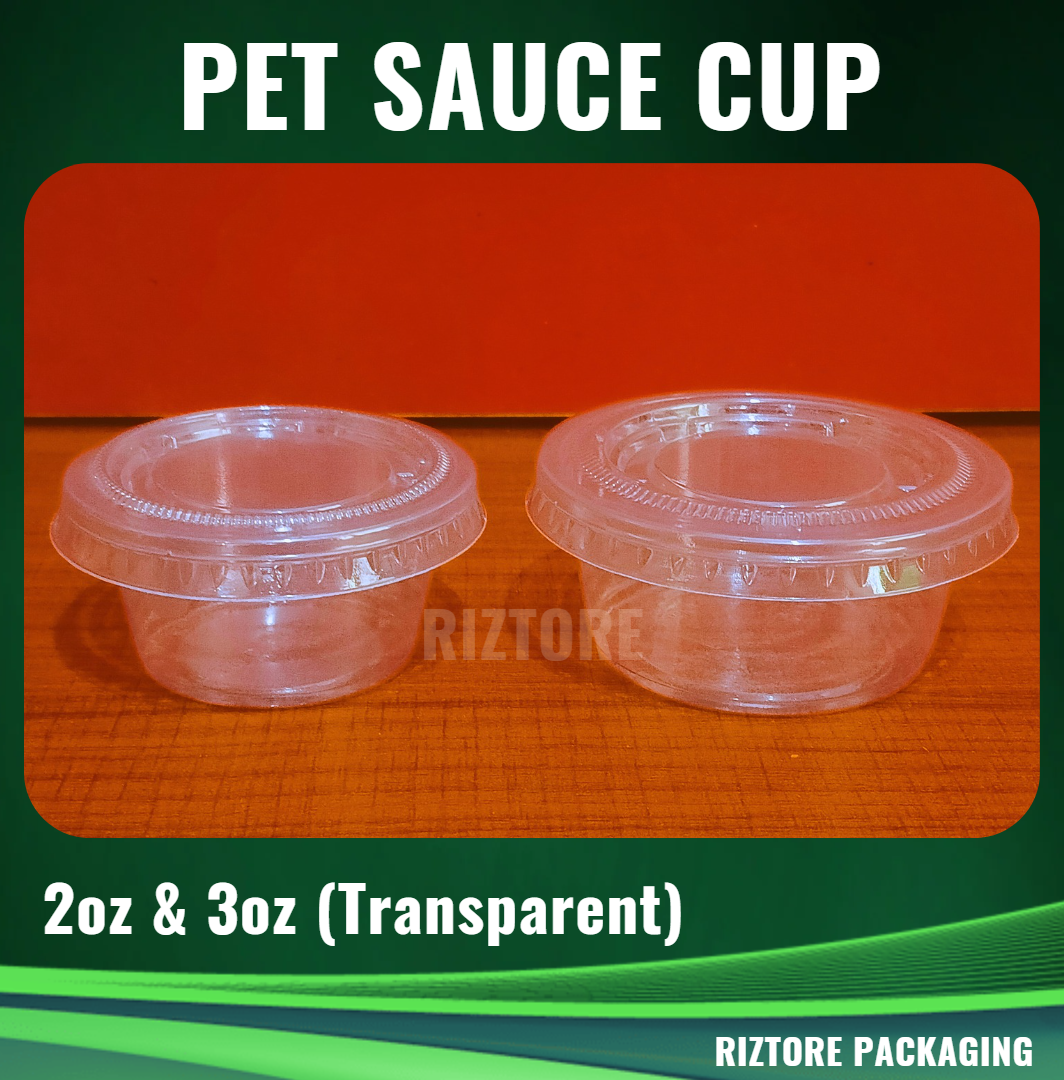 PET Clear Sauce Cup 2oz and 3oz 50's