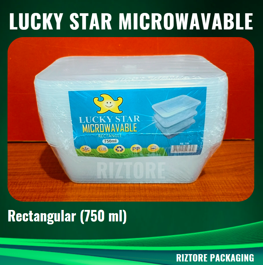 Lucky Star Microwavable Containers Clear 10pcs/pack