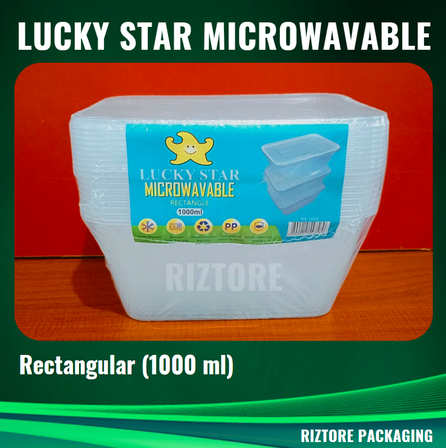 Lucky Star Microwavable Containers Clear 10pcs/pack