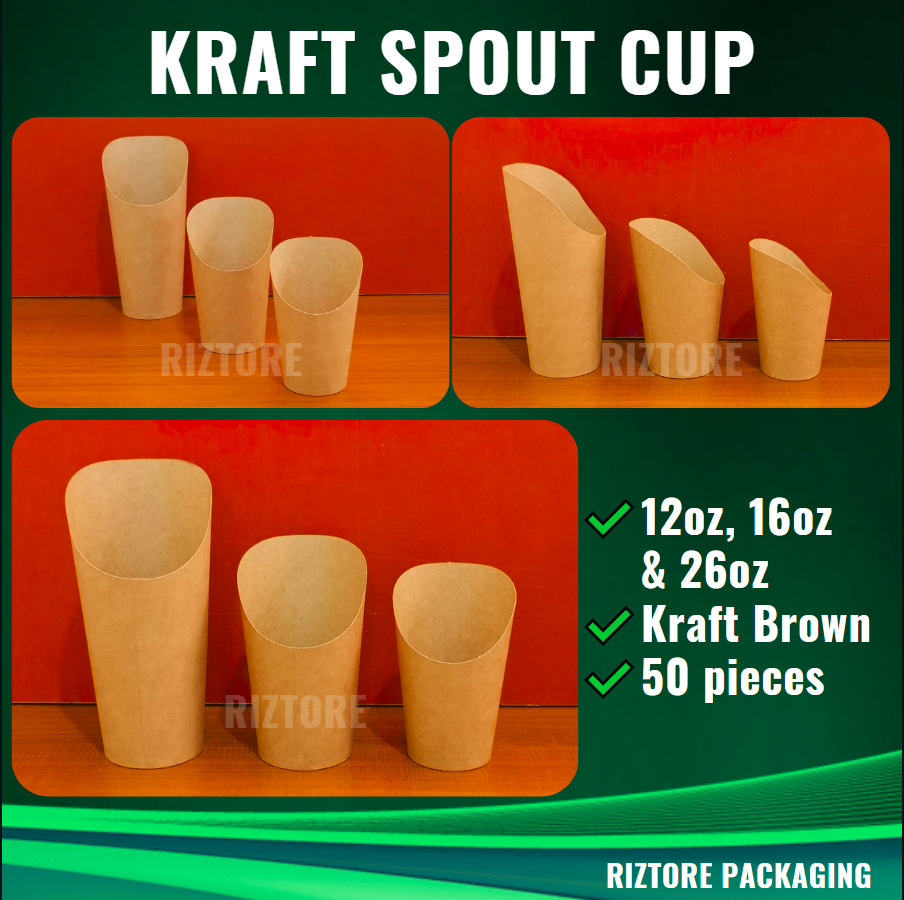 KRAFT Brown  SPOUT CUP 12oz, 16oz and 26oz