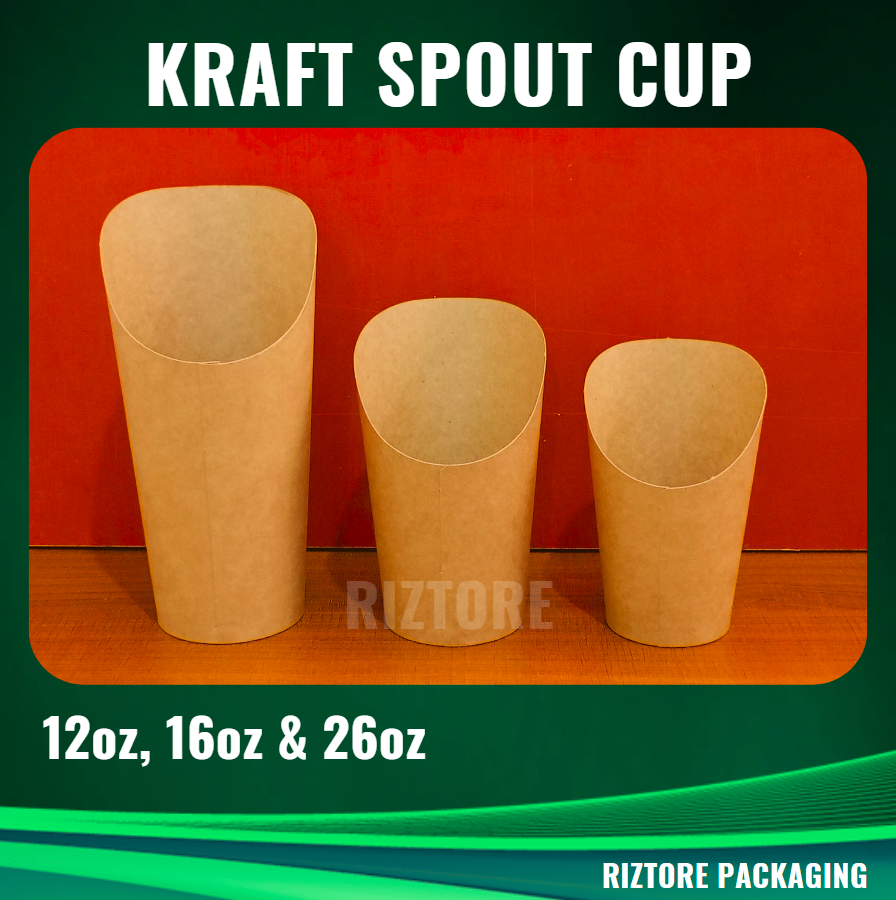 KRAFT Brown  SPOUT CUP 12oz, 16oz and 26oz