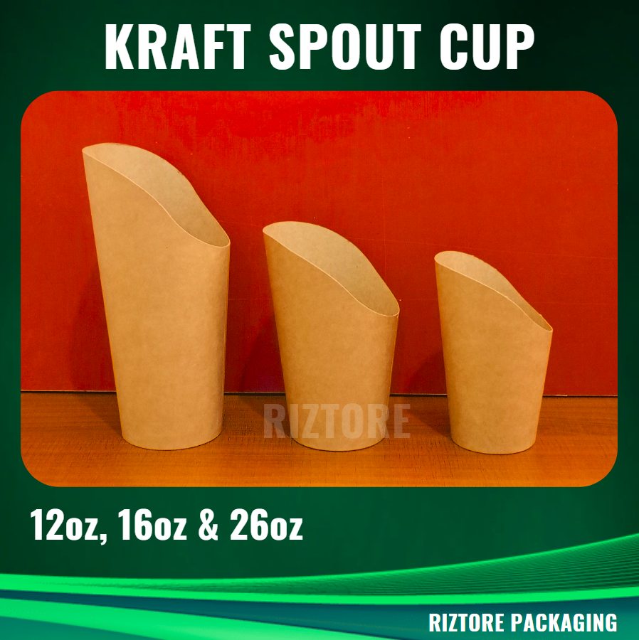 KRAFT Brown  SPOUT CUP 12oz, 16oz and 26oz