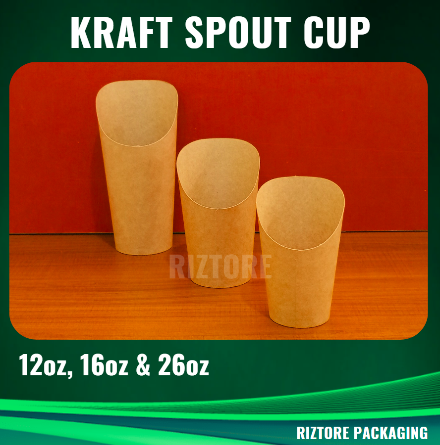 KRAFT Brown  SPOUT CUP 12oz, 16oz and 26oz