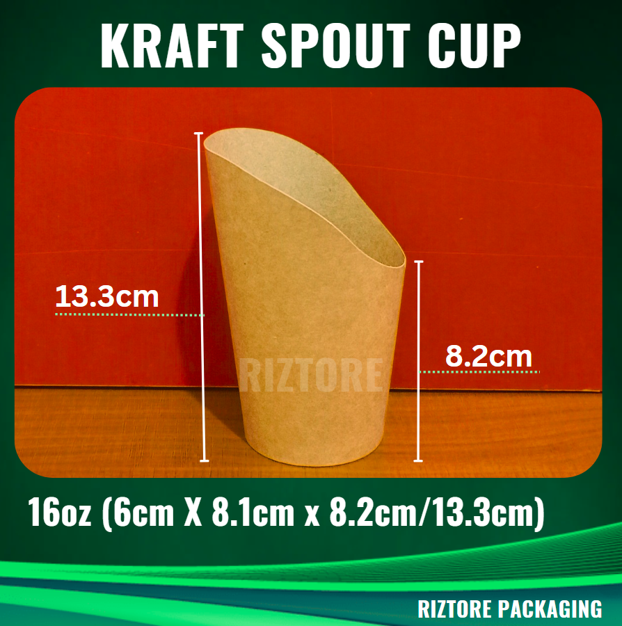 KRAFT Brown  SPOUT CUP 12oz, 16oz and 26oz