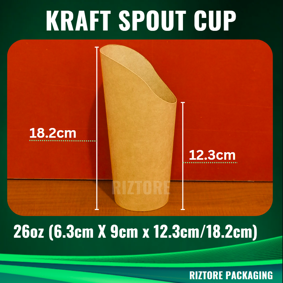 KRAFT Brown  SPOUT CUP 12oz, 16oz and 26oz