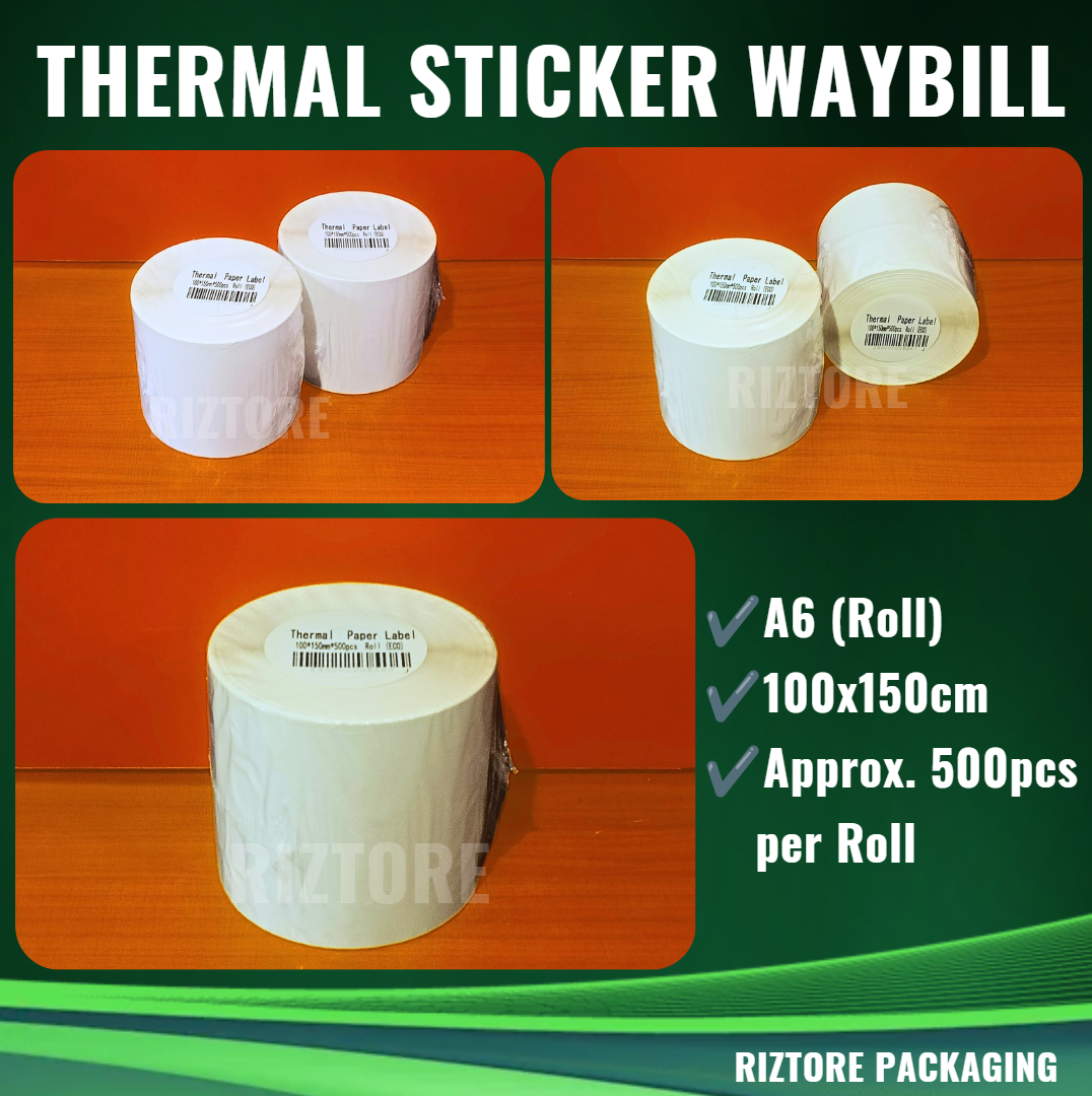 Thermal Sticker Waybill A6 500 sheets (100mm x 150mm)