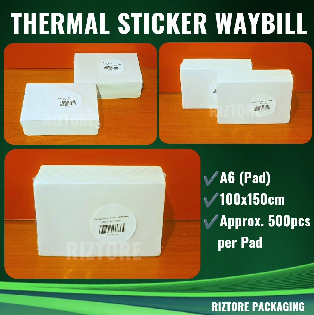 Thermal Sticker Waybill A6 500 sheets (100mm x 150mm)