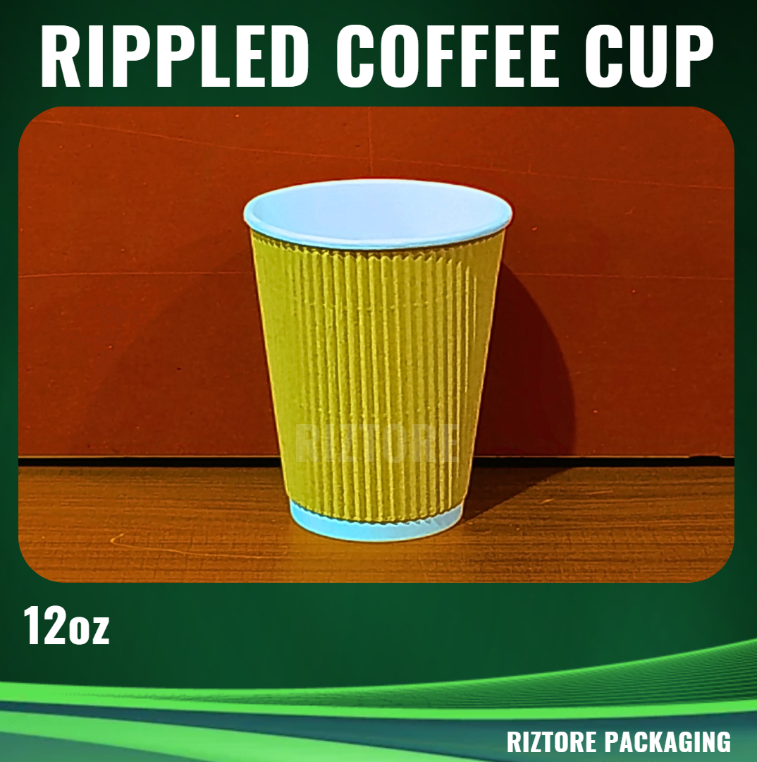 Coffee Cups 8oz, 12oz, 16oz (Double Wall, Rippled)