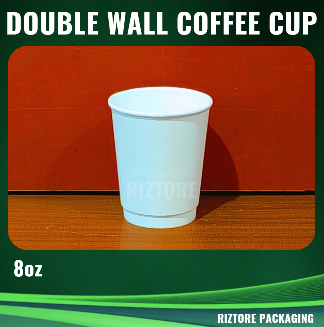 Coffee Cups 8oz, 12oz, 16oz (Double Wall, Rippled)