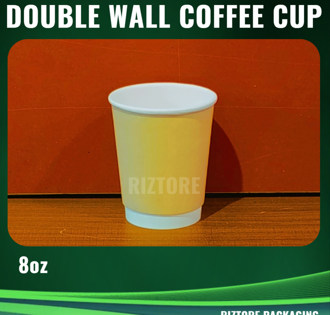 Coffee Cups 8oz, 12oz, 16oz (Double Wall, Rippled)