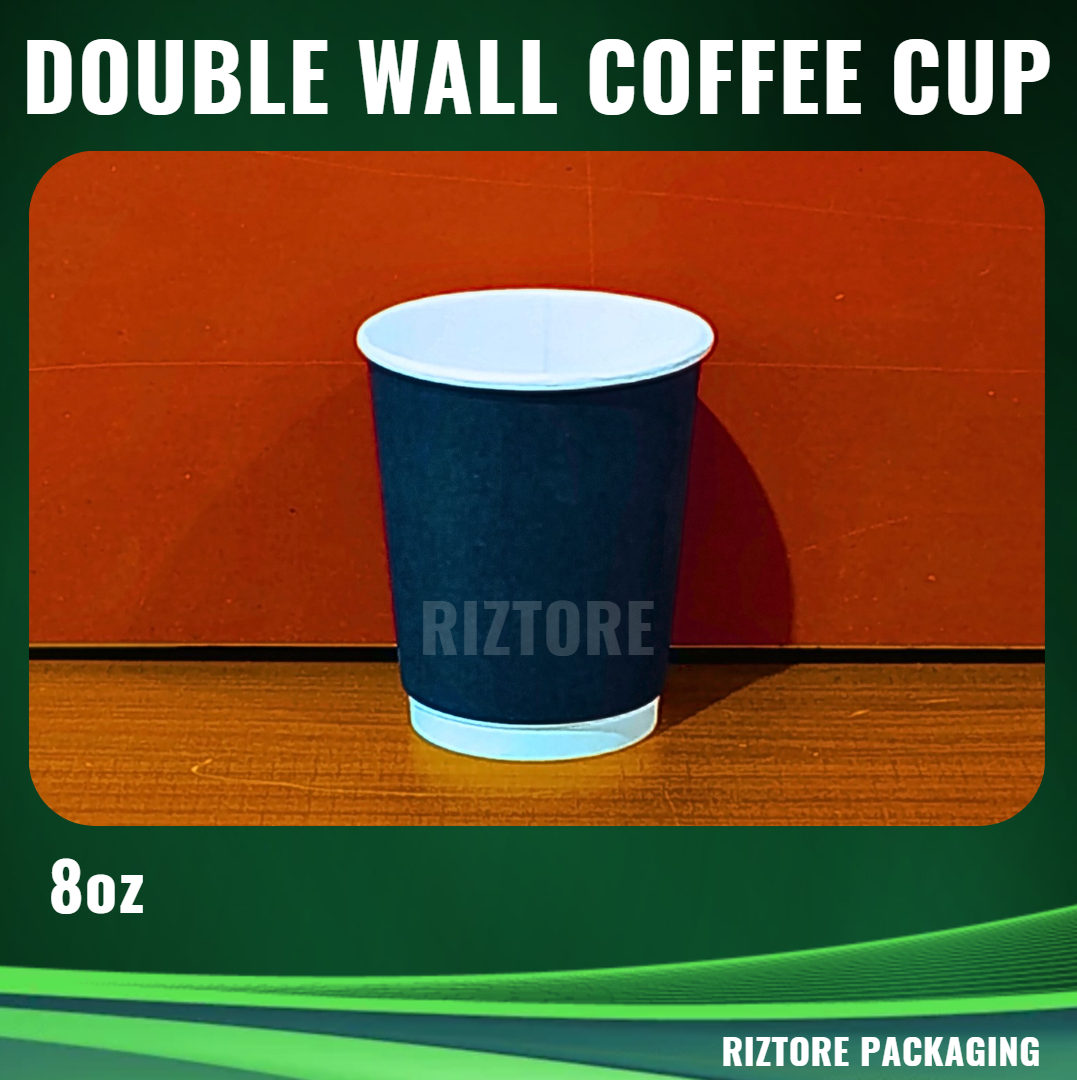 Coffee Cups 8oz, 12oz, 16oz (Double Wall, Rippled)