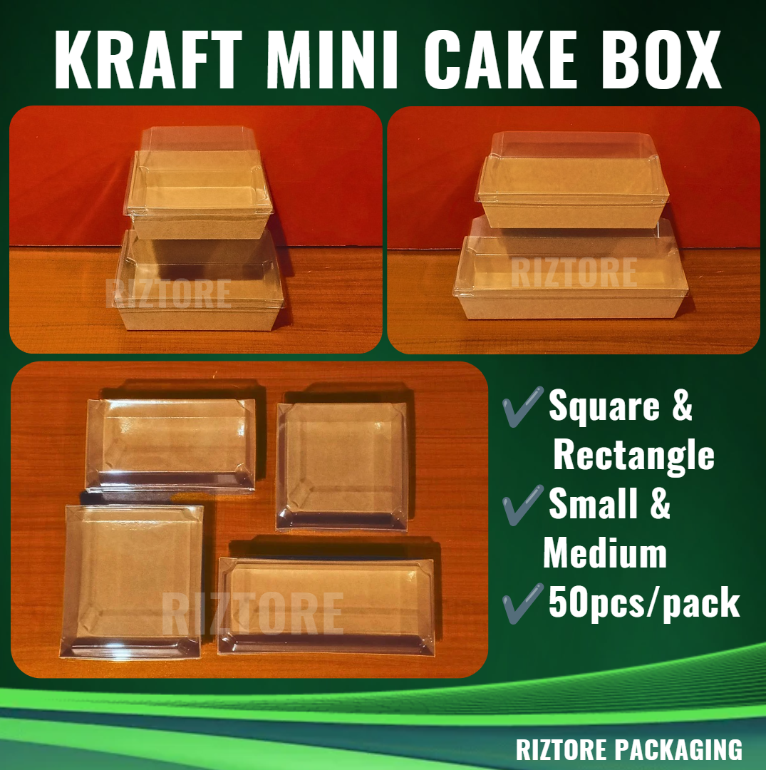 Mini Cake /  Pastry Box Kraft with LID 50pcs/pack