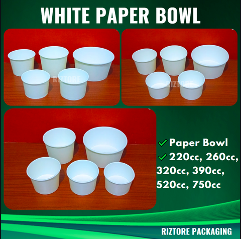 Plain White Paper Bowl