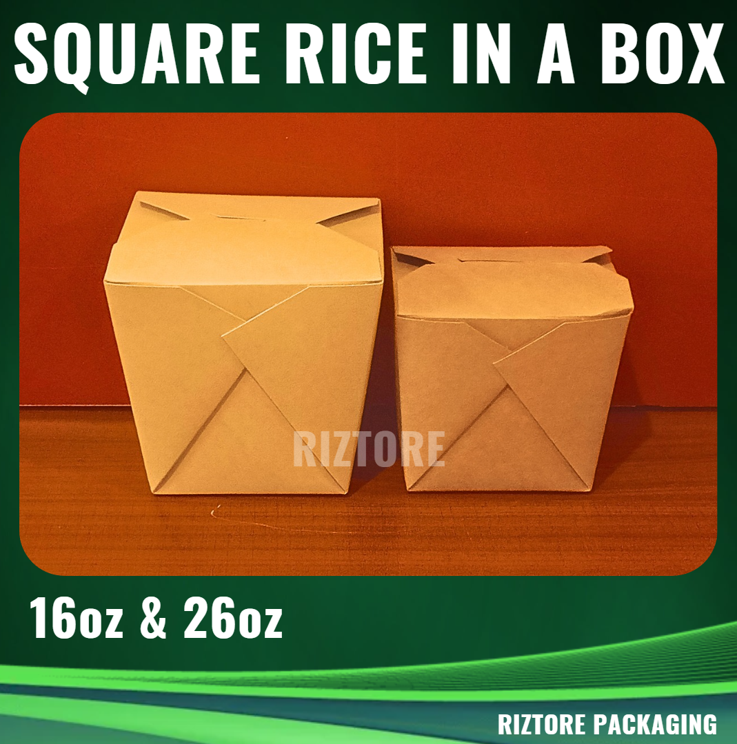 Kraft Square Rice In A Box 50pcs/pack