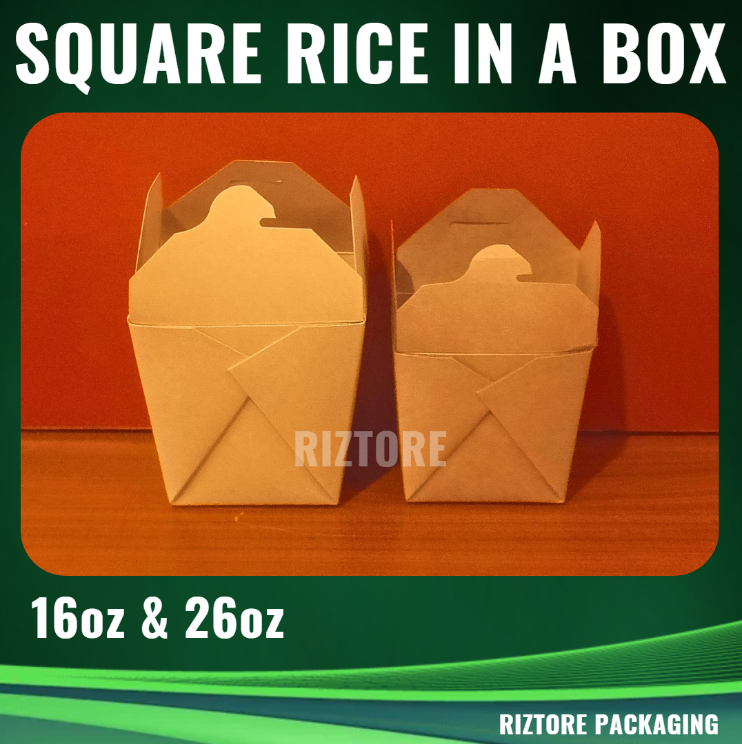 Kraft Square Rice In A Box 50pcs/pack