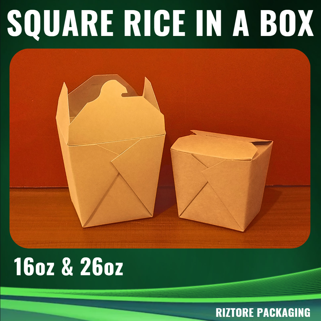 Kraft Square Rice In A Box 50pcs/pack