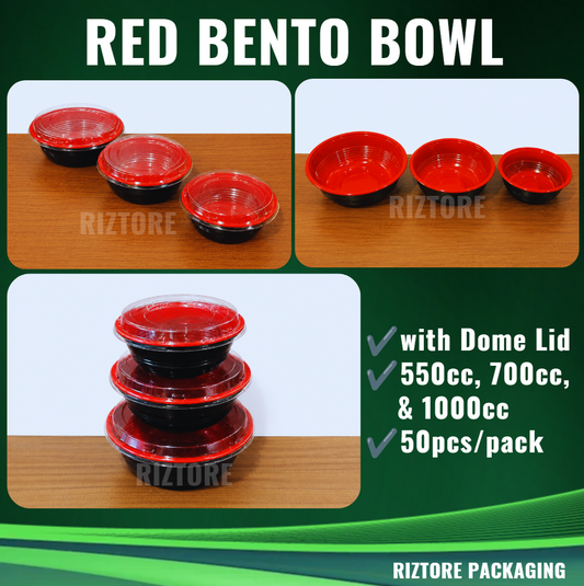RED Bento Bowl with LID 50's