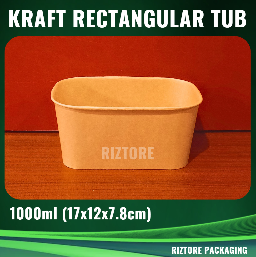 Kraft Rectagular Tub 50pcs/pack