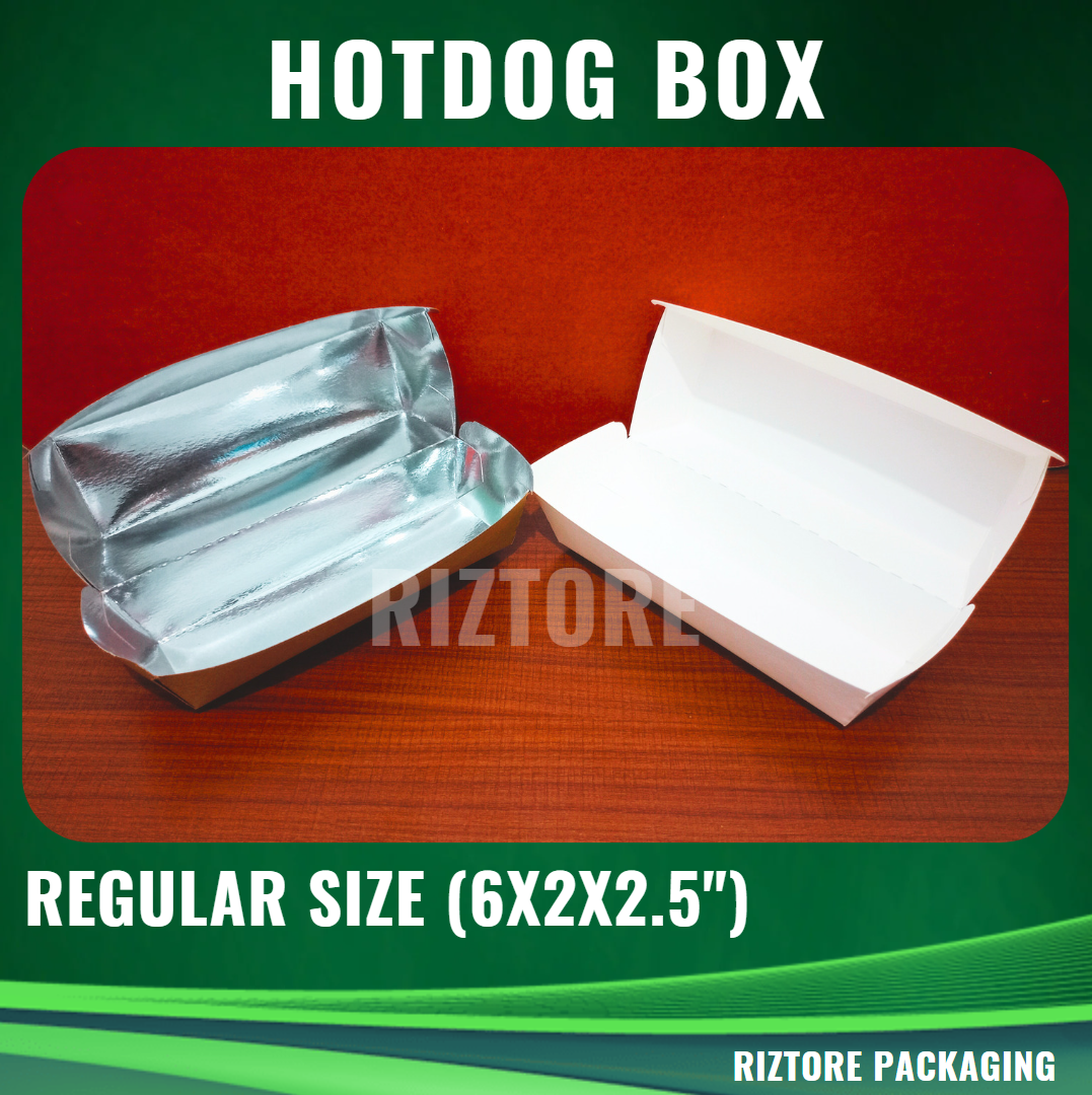 Hotdog/Takoyaki Box Laminated White/Silver/Brown 320cc