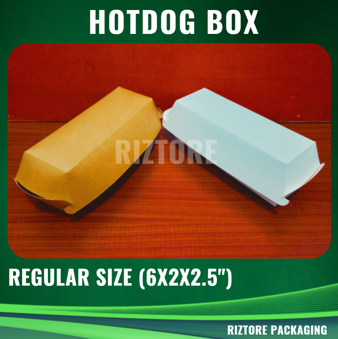 Hotdog/Takoyaki Box Laminated White/Silver/Brown 320cc