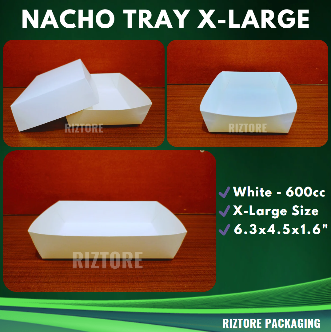 Nacho Tray White and Silver