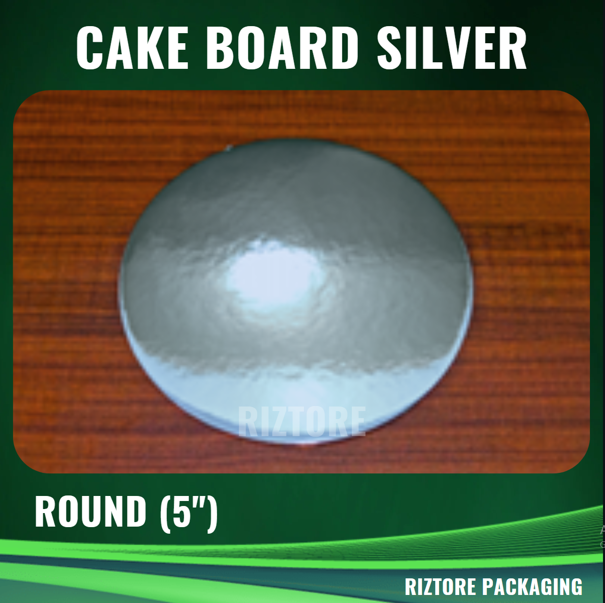 Round Silver Cake Board