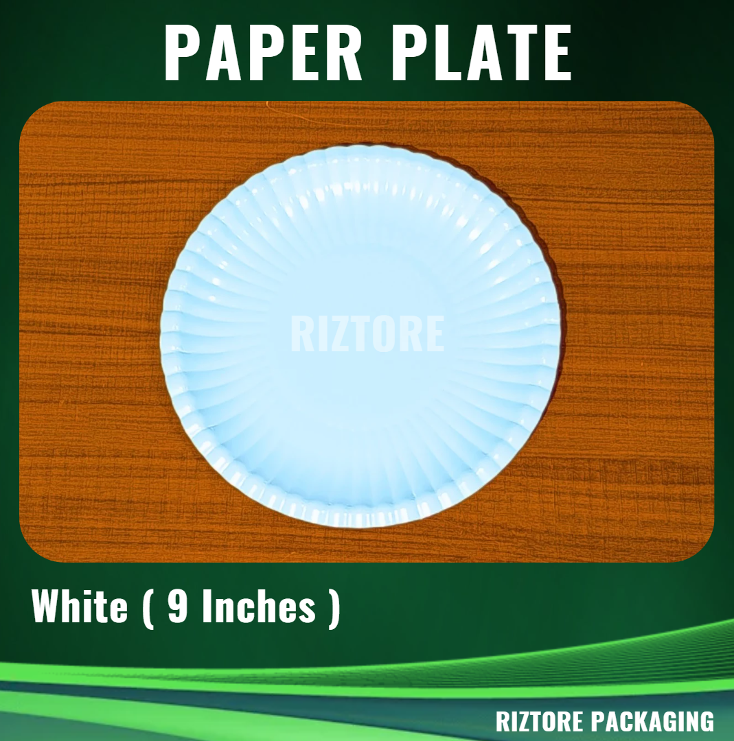 Paper Plate (Silver & White)