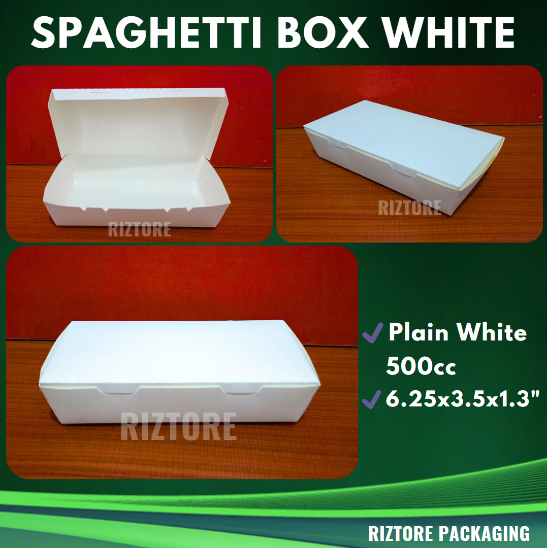 Spaghetti Box White and Brown Silver 500cc – Riztore Packaging